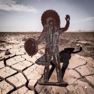 Vintage Louis Marx Native Brown Styled Plastic Indian Chief Figure Plastimarx 6”